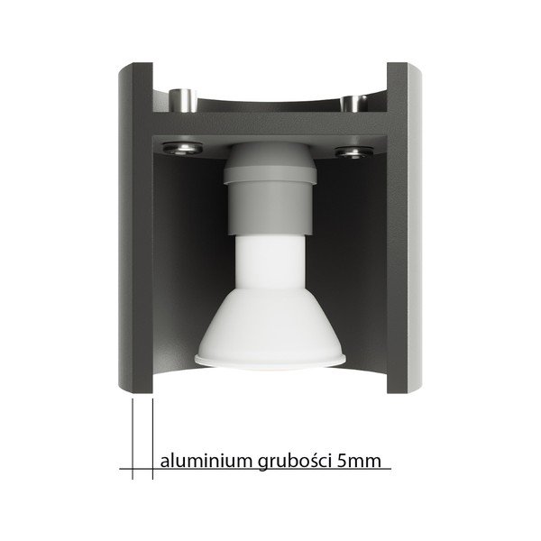 Тъмносива стенна лампа ø 10 cm Roda – Sollux-image-4