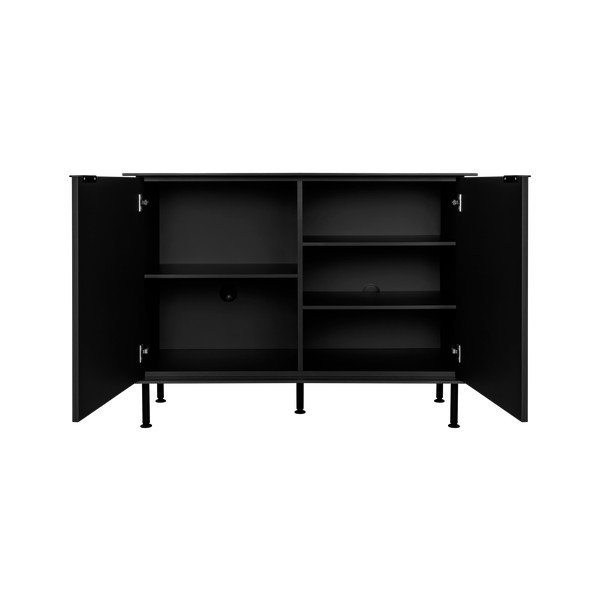 Черен скрин с отвор за кабели 120x88x50 cm Suumo – noo.ma-image-3