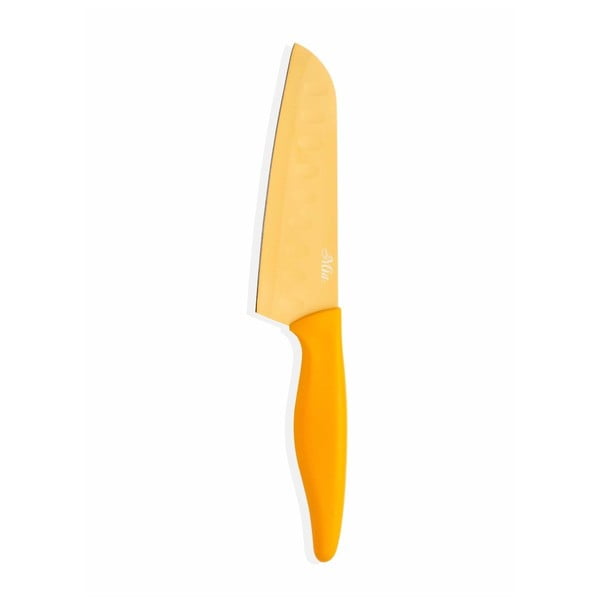 Оранжев нож Santoku, дължина 13 cm - The Mia