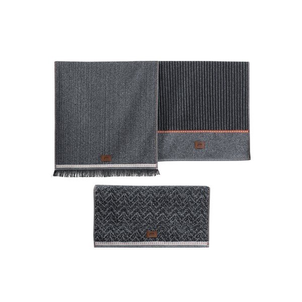 Антрацитни кърпи в комплект от 3 бр. 50x90 cm Denim – Foutastic