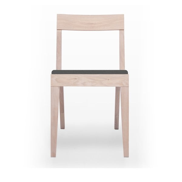 Přírodní čalouněná  z dubového dřeva  židle Another Brand Cubo Dark Grey