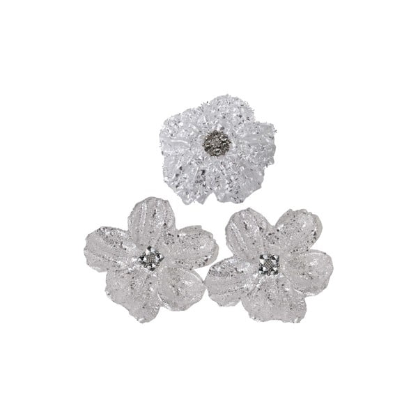 Sada 3 dekorativních květin Grey