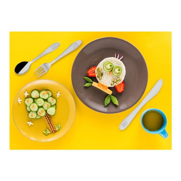 Детски прибори от неръждаема стомана в сребристо 3 бр. - Orion-image-1