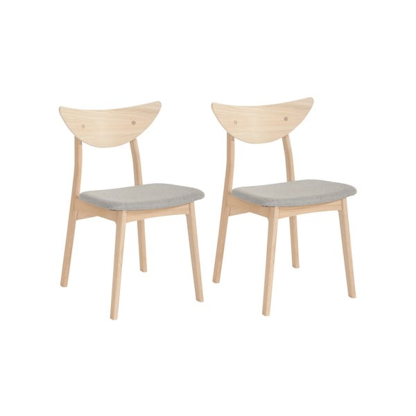 Комплект от 2 масивни дъбови стола за хранене с бежова седалка WOOD AND VISION Chief - Wood and Vision