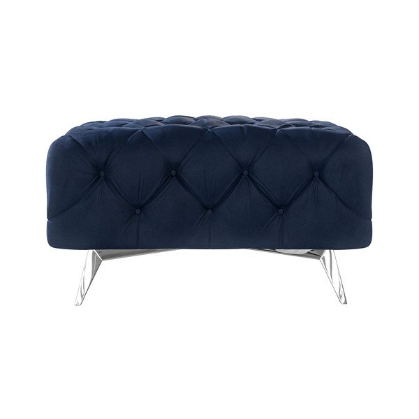 Тъмносиня кадифена табуретка Chelsea – Ropez
