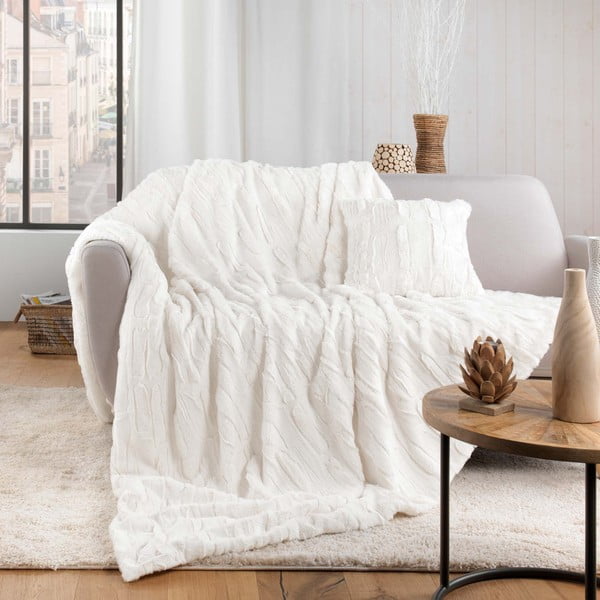 Кремаво одеяло от микроплюш 180x220 cm Foxy – douceur d'intérieur-image-1