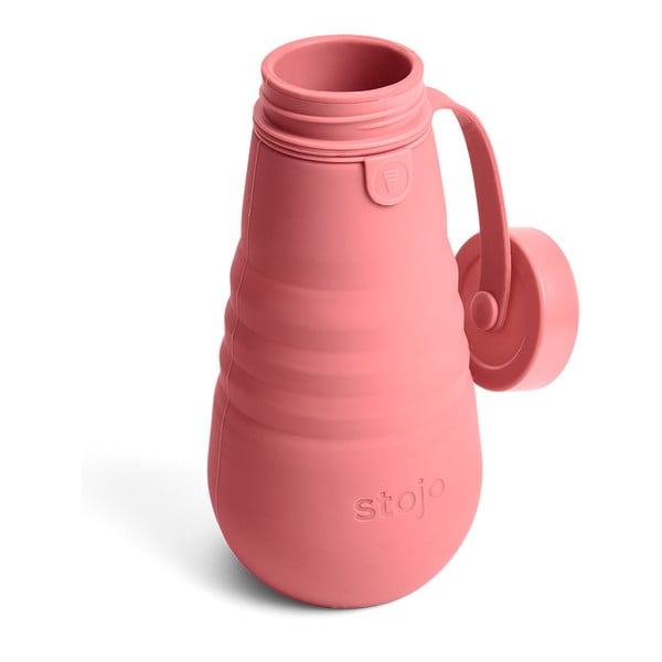 Оранжево-розова сгъваема бутилка Бутилка Berry, 590 ml - Stojo-image-3