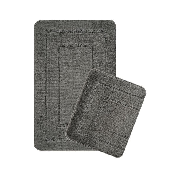 Антрацитни килими за баня в комплект от 2 бр. 50x80 cm Cerceve – Foutastic