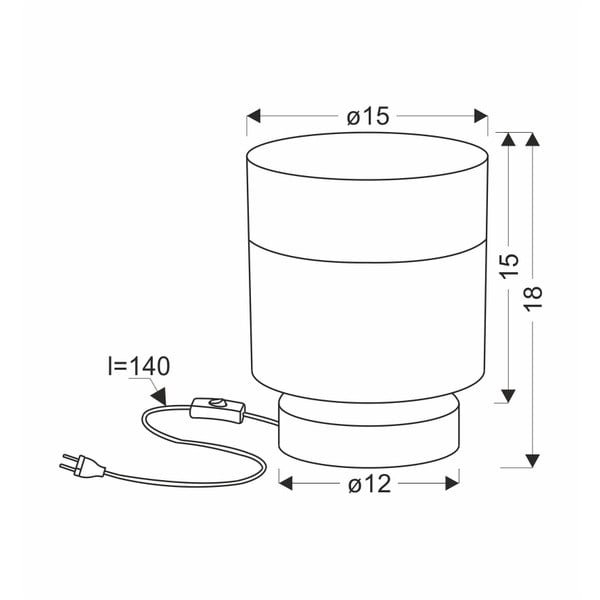 Черна настолна лампа с текстилен абажур (височина 18 см) Porto - Candellux Lighting-image-2