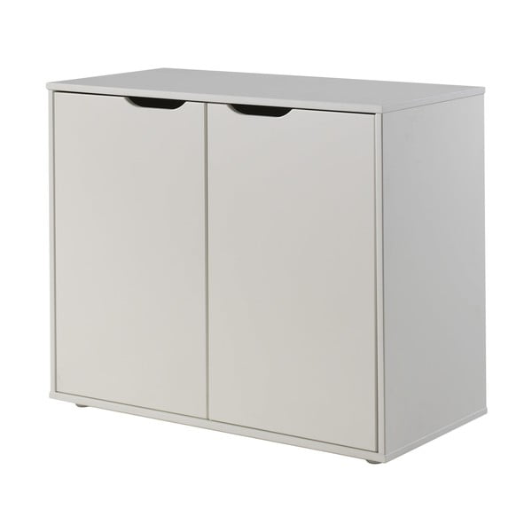 Бяло повдигнато детско легло от масивен бор с място за съхранение и включена подматрачна рамка 90x200 cm Scott – Vipack-image-2