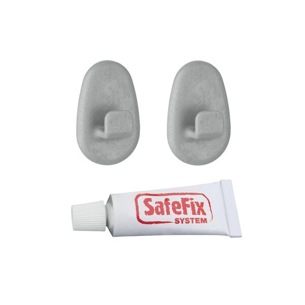 Комплект от 2 куки и лепило Сив Safefix - Metaltex-image-1