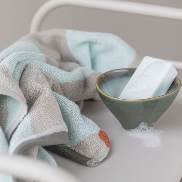 Хавлиена кърпа от органичен памук от тери в цвят мента 70x133 cm Diagonal – Mette Ditmer Denmark-image-2