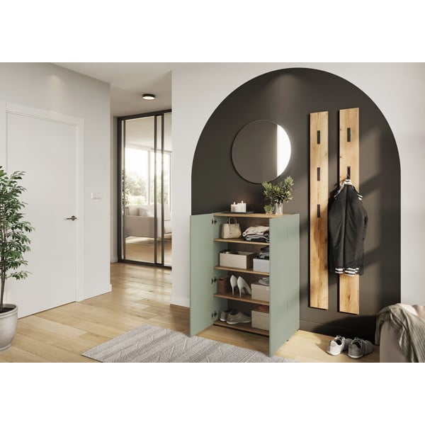 Светлозелен комплект за коридор от декор от дъб 104x200x33 cm Alviano – Germania-image-2