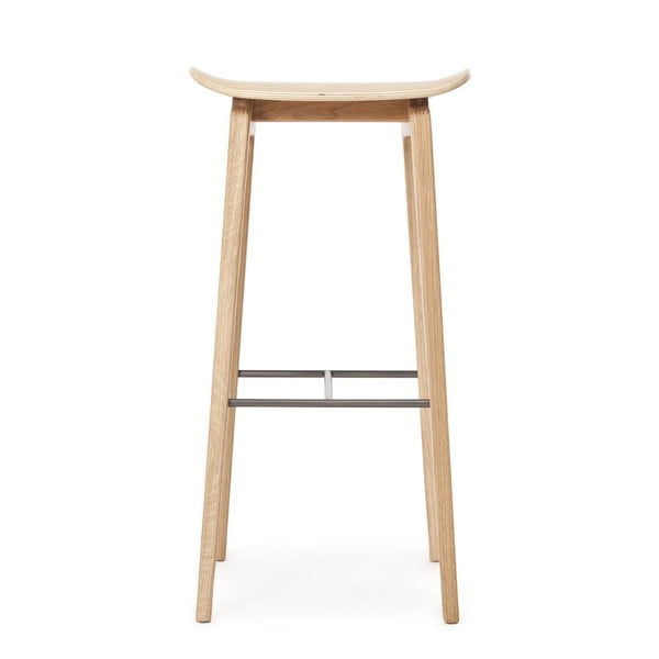 Přírodní barová židle z dubového dřeva NORR11 NY11, 75 x 35  cm