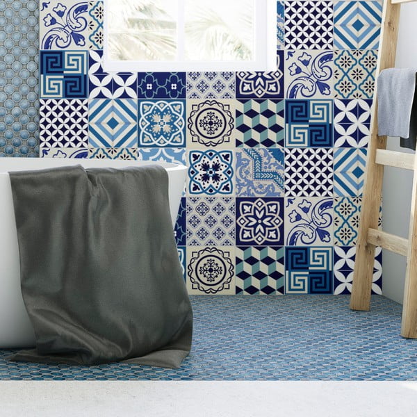 Комплект от 15 декоративни стикера за стена Seaside, 20 x 20 cm - Ambiance-image-3