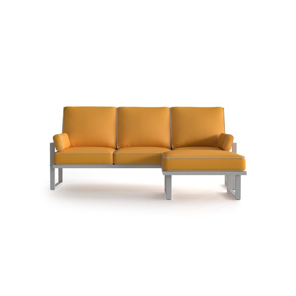 Жълт ъглов диван с подвижна подложка за крака и бяла рамка - Marie Claire Home