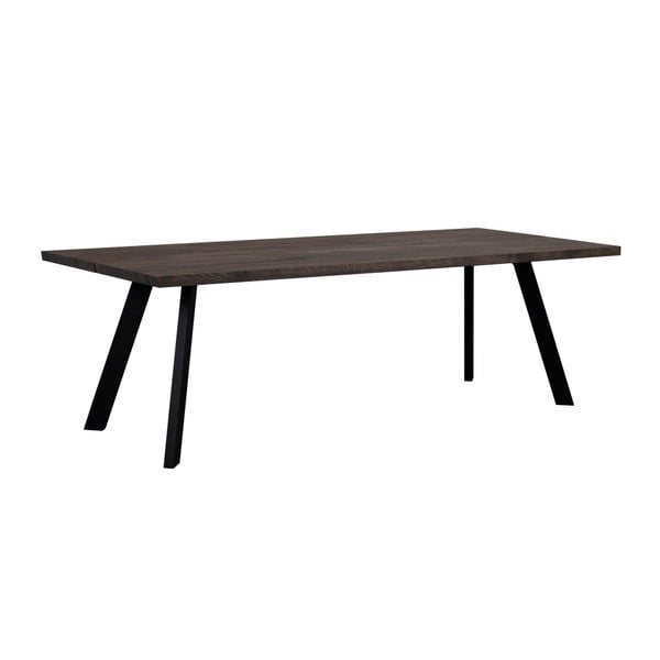 Тъмнокафява дъбова маса за хранене Rowico Freddie, 240 x 100 cm