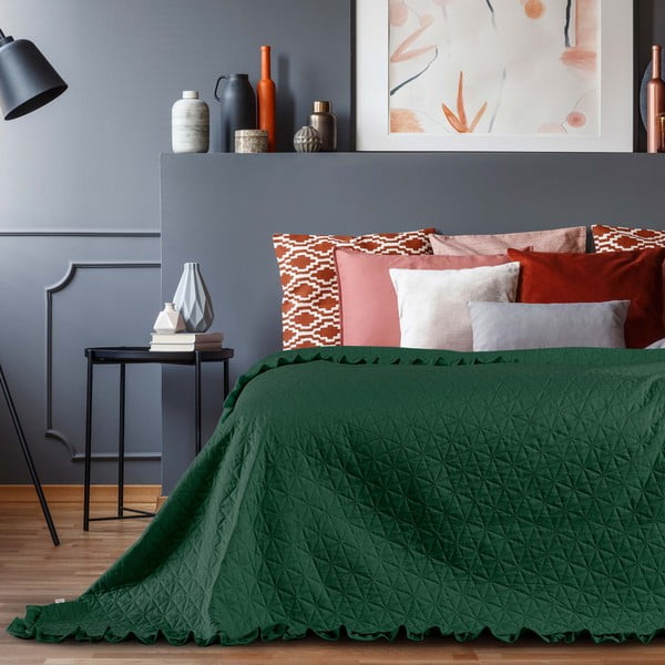 Зелена покривка за легло , 240 x 260 cm Tilia - AmeliaHome