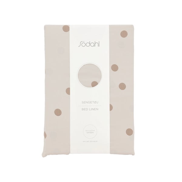 Кафяво единично  спално бельо от памучен сатен 140x200 cm Solaris – Södahl-image-4