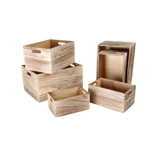 Комплект от 6 дървени кутии за съхранение Дървени - Legler