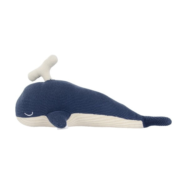 Синьо-бяла играчка за гушкане Кит - Kindsgut-image-2