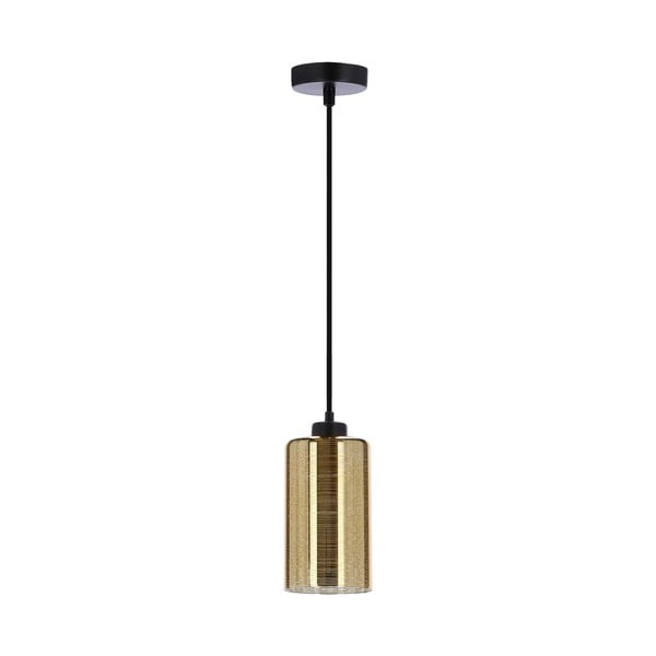Висяща лампа със стъклен абажур в черно и златисто Cox - Candellux Lighting