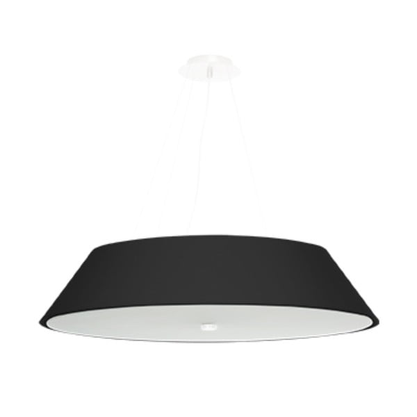 Черно висящо осветително тяло с текстилен абажур ø 70 cm Hektor – Nice Lamps