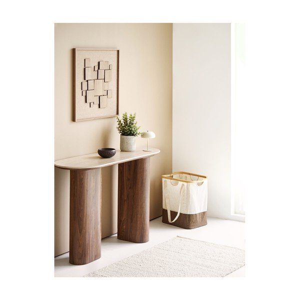 Кафяв/кремав текстилен кош за пране Noto – House Nordic-image-2