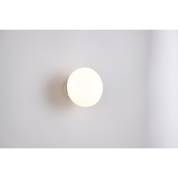 Бяла стъклена LED стенна лампа с USB ø 15,5 cm Earl – Reality-image-2