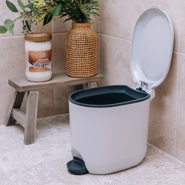 Бяло пластмасово кошче за боклук с педал 3,5 l – Addis-image-2