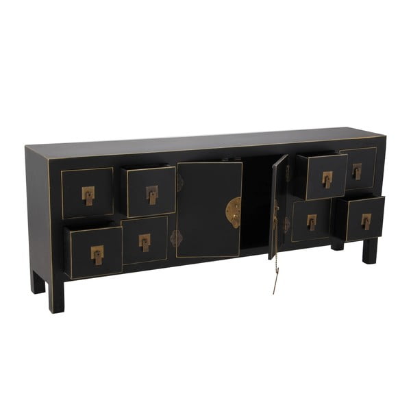 Черен нисък скрин 130x50,5 cm Oriente – Ixia-image-1