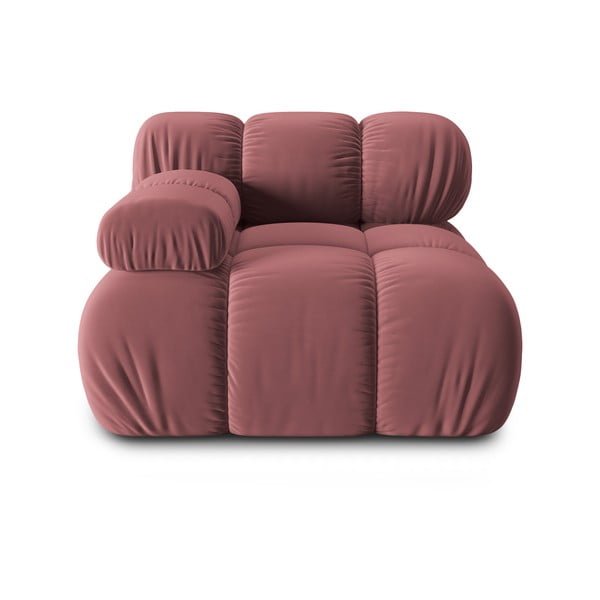 Модул за диван от розово кадифе (ляв ъгъл) Bellis - Micadoni Home