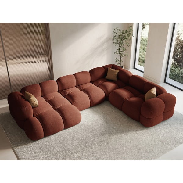 Ъглов диван в тухлен цвят (десен ъгъл/U форма) Loretto – Cosmopolitan Design-image-1