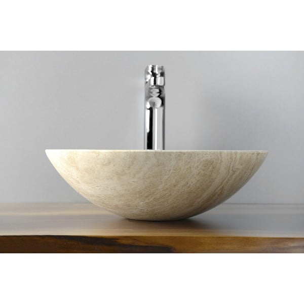 Кремава каменна кръгла мивка ø 40 cm Blok 1 – Sapho-image-2