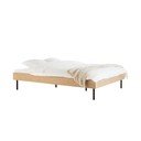 Двойно легло 140x200 cm ПДЧ от декор от дъб  без табла с включена подматрачна рамка в естествен цвят Streiko – noo.ma