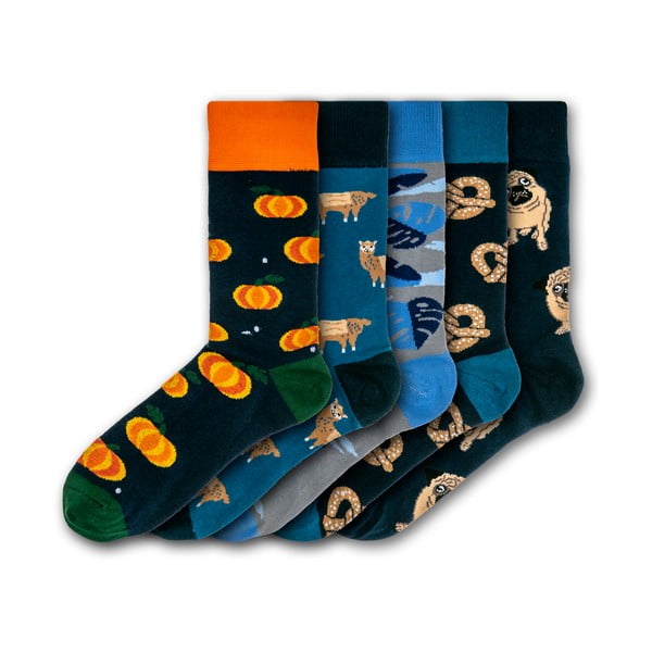 Sada 5 párů barevných ponožek Funky Steps Dark Mix, velikost 41 - 45