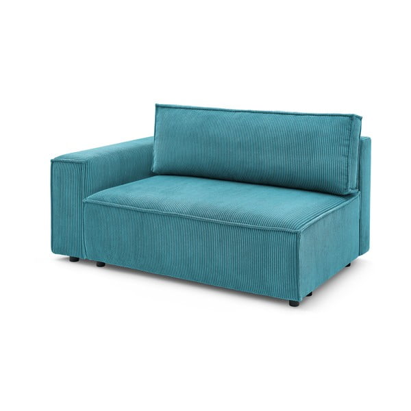 Модул за диван от син велур, ляв ъгъл Nihad modular – Bobochic Paris