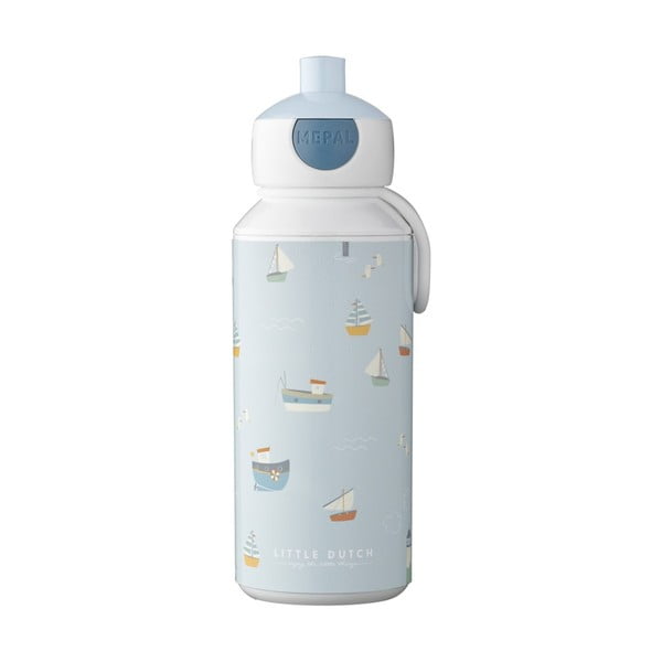 Бяла/светлосиня детска бутилка 400 ml Sailors bay – Mepal