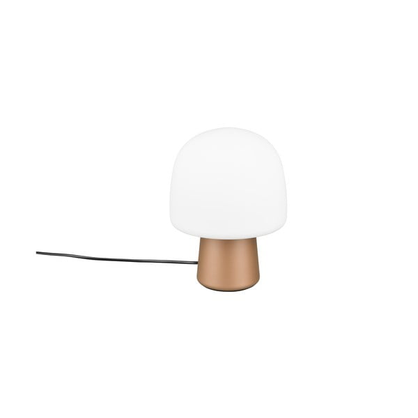 Бяла и бронзова настолна лампа със стъклен абажур (височина 27 cm) Steen – Trio-image-4