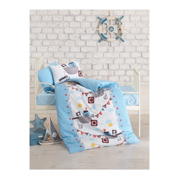 Комплект памучно детско спално бельо с чаршаф Pirates, 100 x 150 cm - Mijolnir