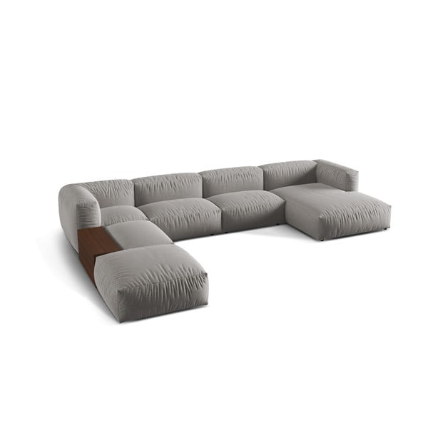 Светлосив модулен ъглов диван (ляв ъгъл/U форма) Martina – Micadoni Home-image-1