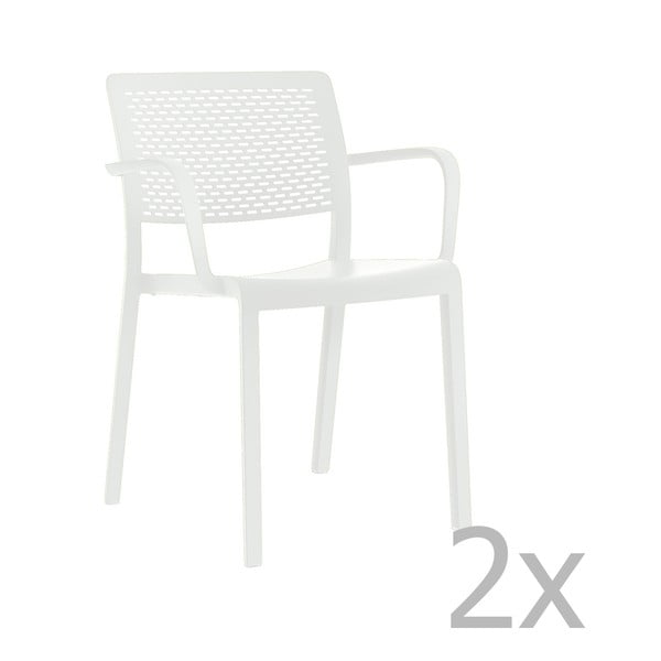 Комплект от 2 бели градински стола Trama - Resol