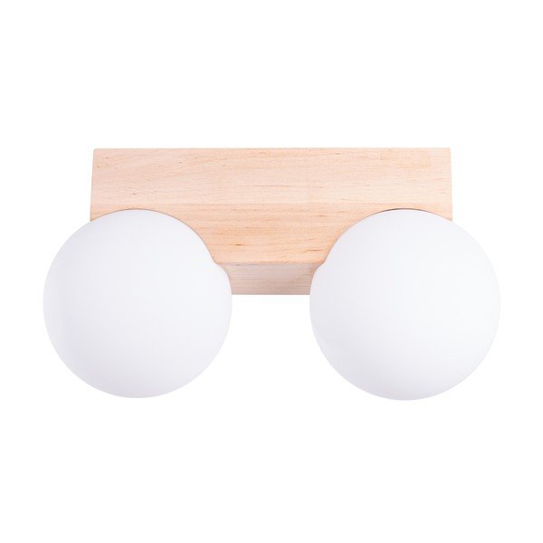 Бяло/естественo осветително тяло за таван със стъклен абажур ø 12 cm Solum – Sollux