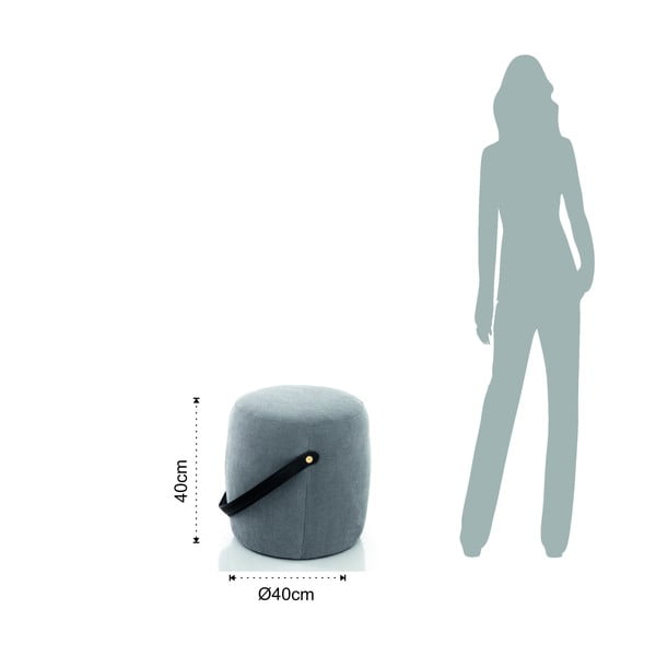 Сив тапициран пуф , ø 40 cm Drum - Tomasucci-image-2