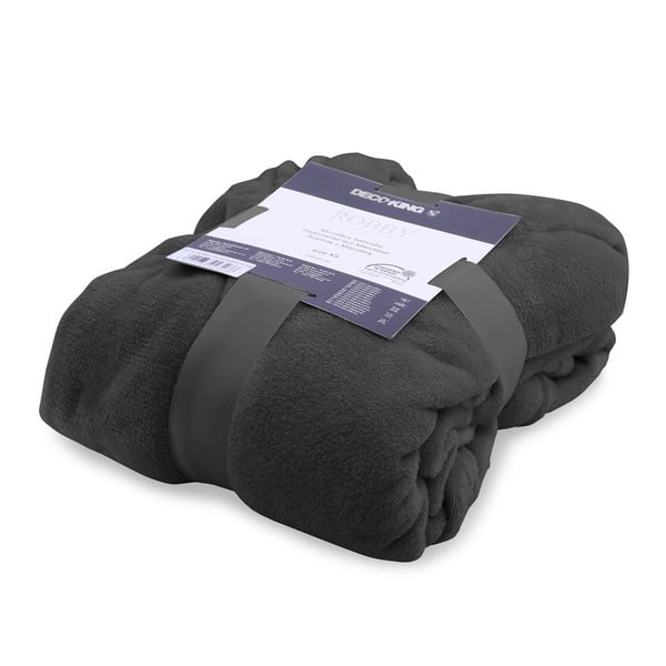 Тъмно сив унисекс халат от микрофибър, размер M Robby - DecoKing-image-2