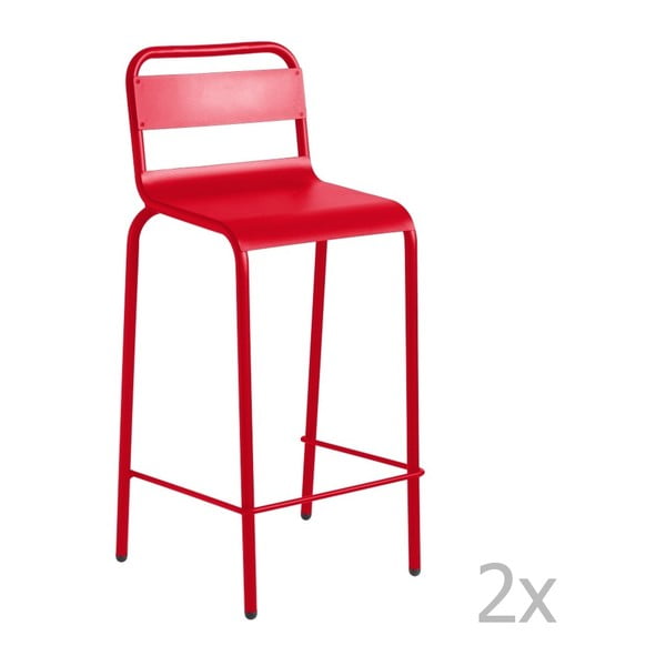 Sada 2 červených barových židlí Isimar Anglet