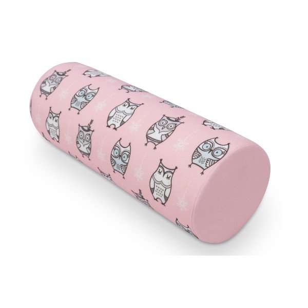 Розова възглавница с мотив на сова , 15 x 40 cm - KICOTI-image-3
