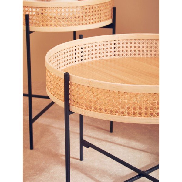 Ратанова кръгла масичка за кафе в естествен цвят ø 60 cm Depok – Premier Housewares-image-4