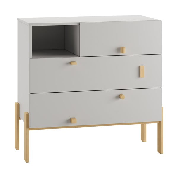 Светлосив нисък детски скрин 105x100 cm Cube - Pinio-image-2