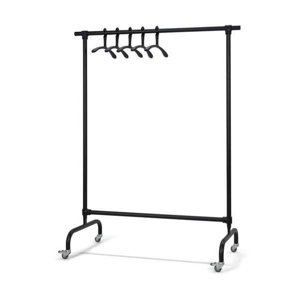 Черен метален мобилен стелаж за дрехи Luuk - Spinder Design-image-2